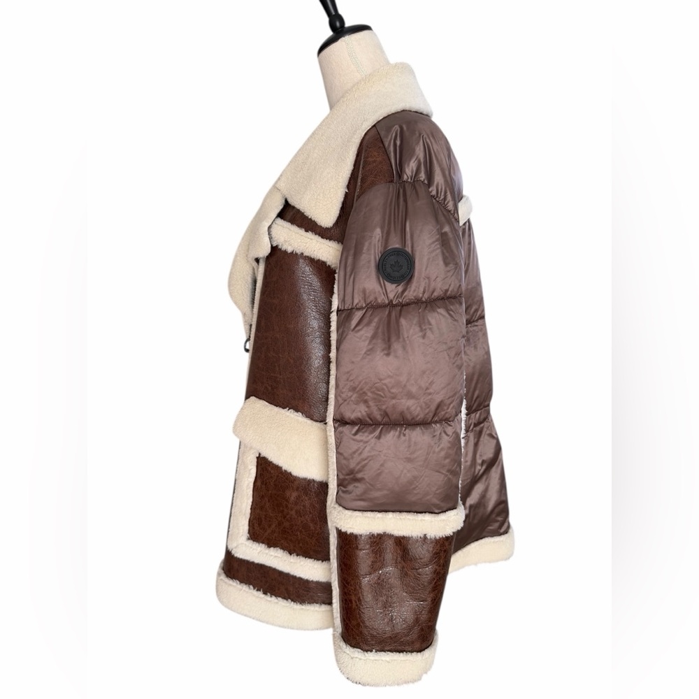Noize Raelynn Faux Shearling Trim & Vegan Leather Teddy Jacket - Picture 7 of 9